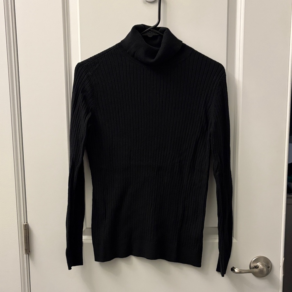 Talbots Classic Black Turtleneck Sweater